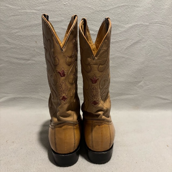 Women Western Cowgirl Beige Embroidered pull on Boots approx. size 7-8 - Picture 6 of 10